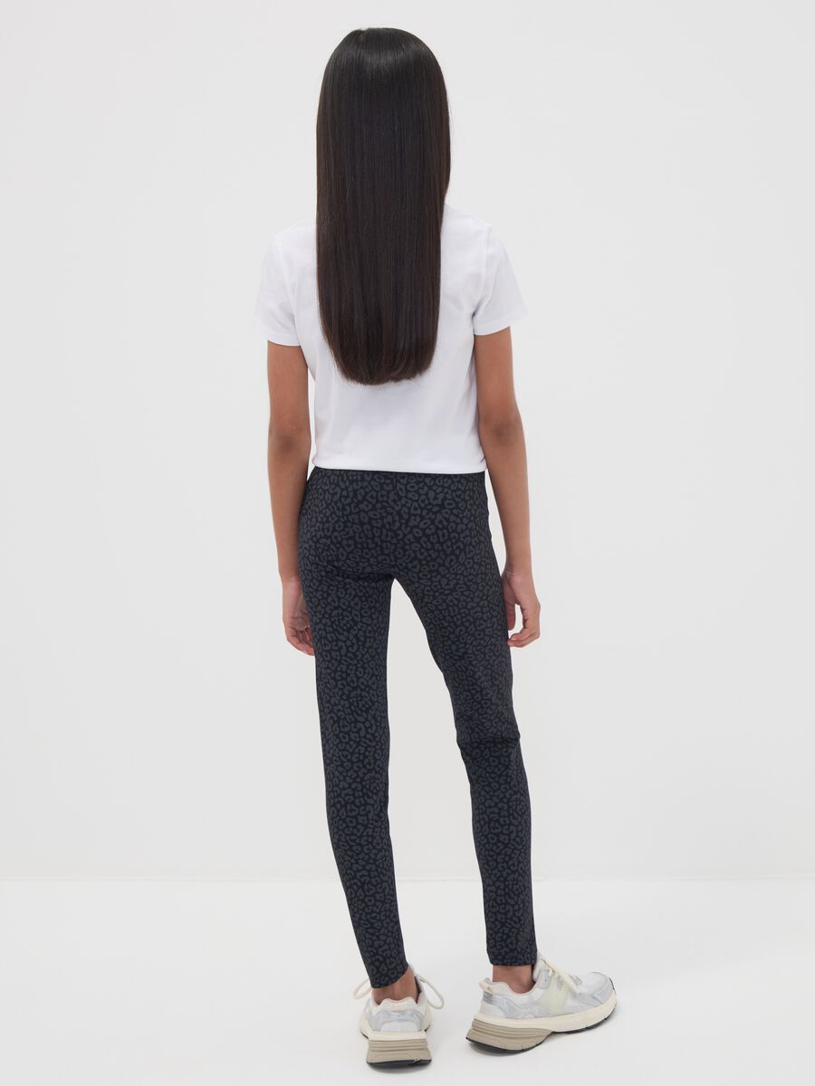 Leggings neri in cotone jersey organico elasticizzato skinny fit per ragazza_2