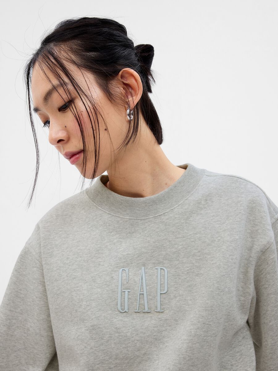 Boyfriend-fit sweatshirt with logo embroidery_2