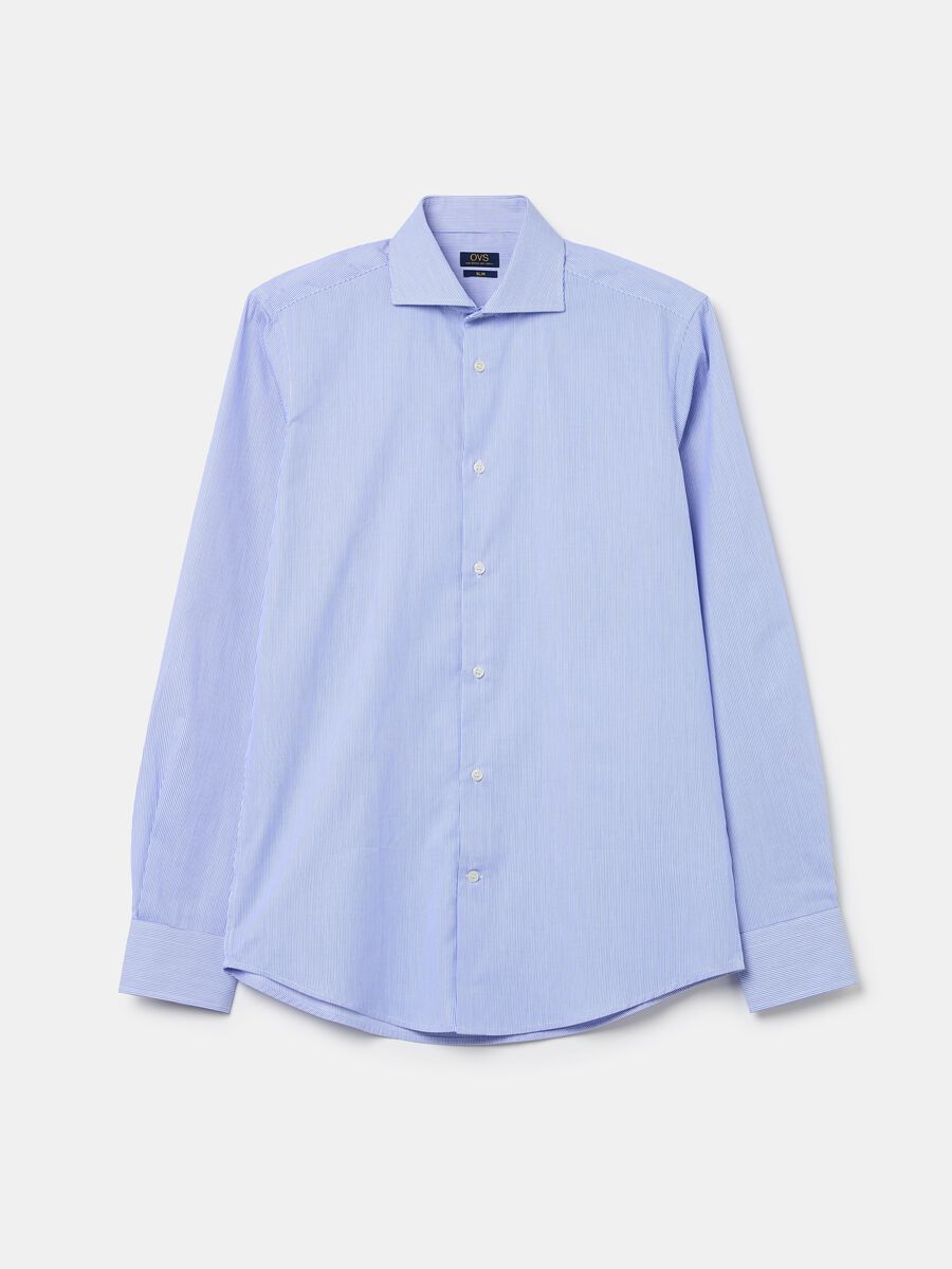Slim-fit easy-iron pinstripe shirt_4