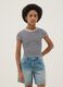Girls&rsquo; fitted striped stretch-cotton T-shirt in multicolour_0