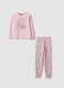 Pastel pink pure organic cotton pyjamas with kitten_0