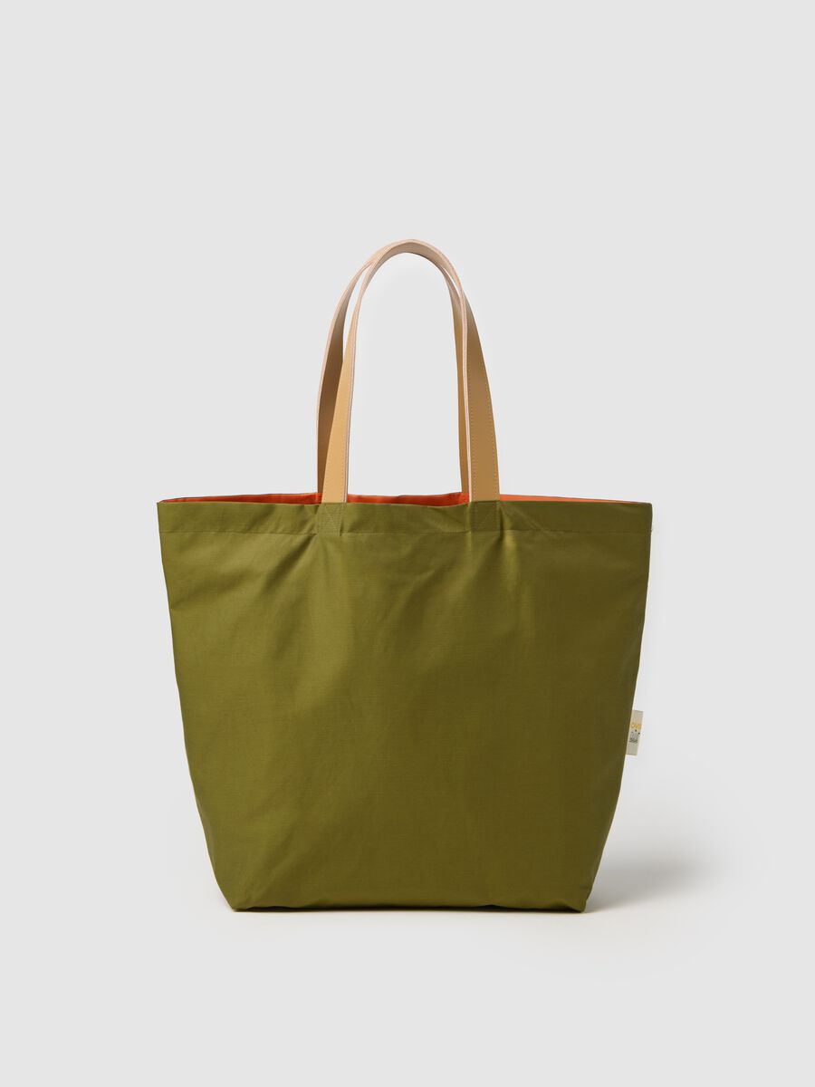 Green shopper with beige handles OVS_0