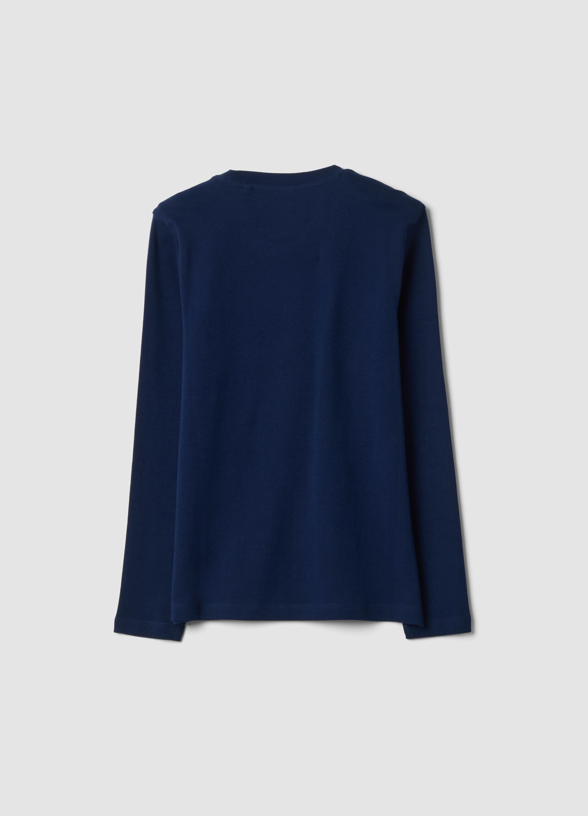 Navy blue organic cotton crew-neck T-shirt