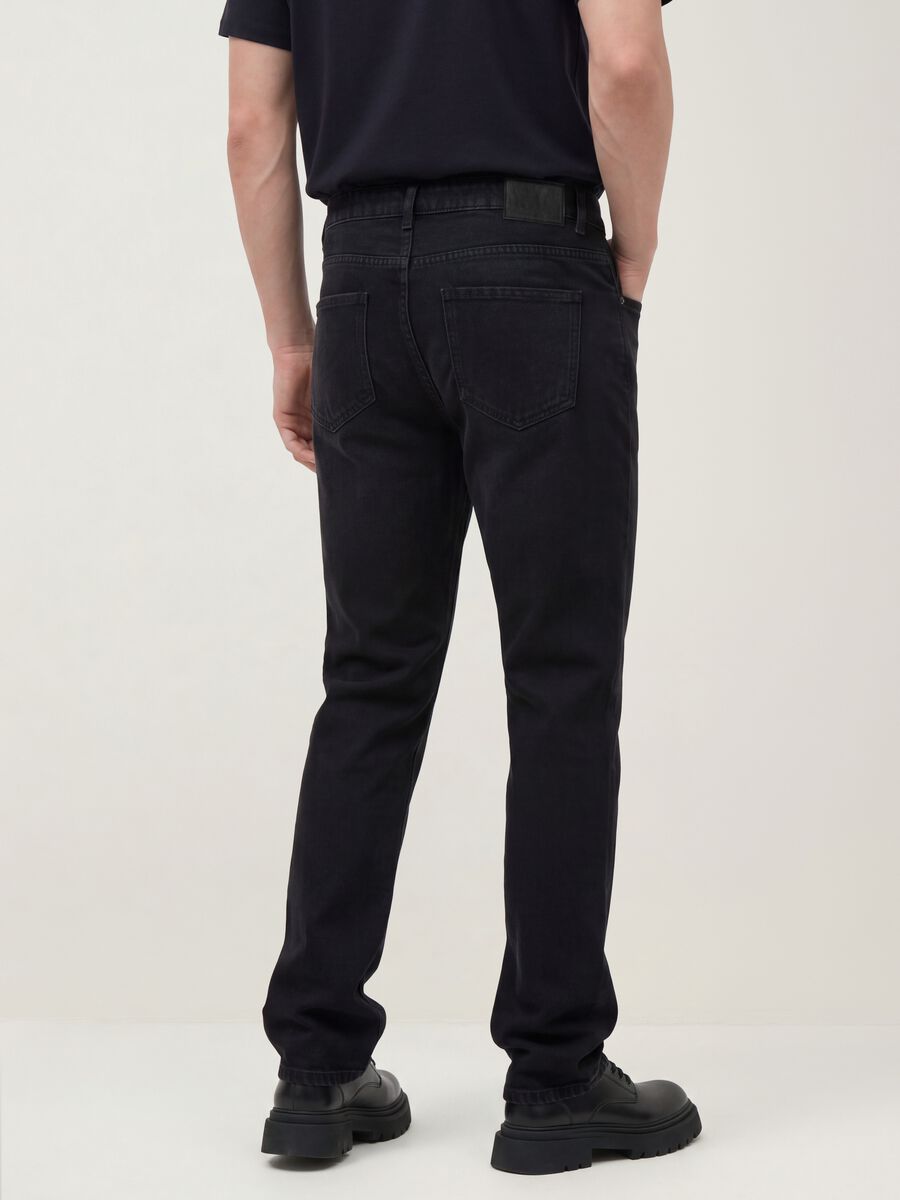 Black denim jeans in cotton-viscose blend, regular fit_3