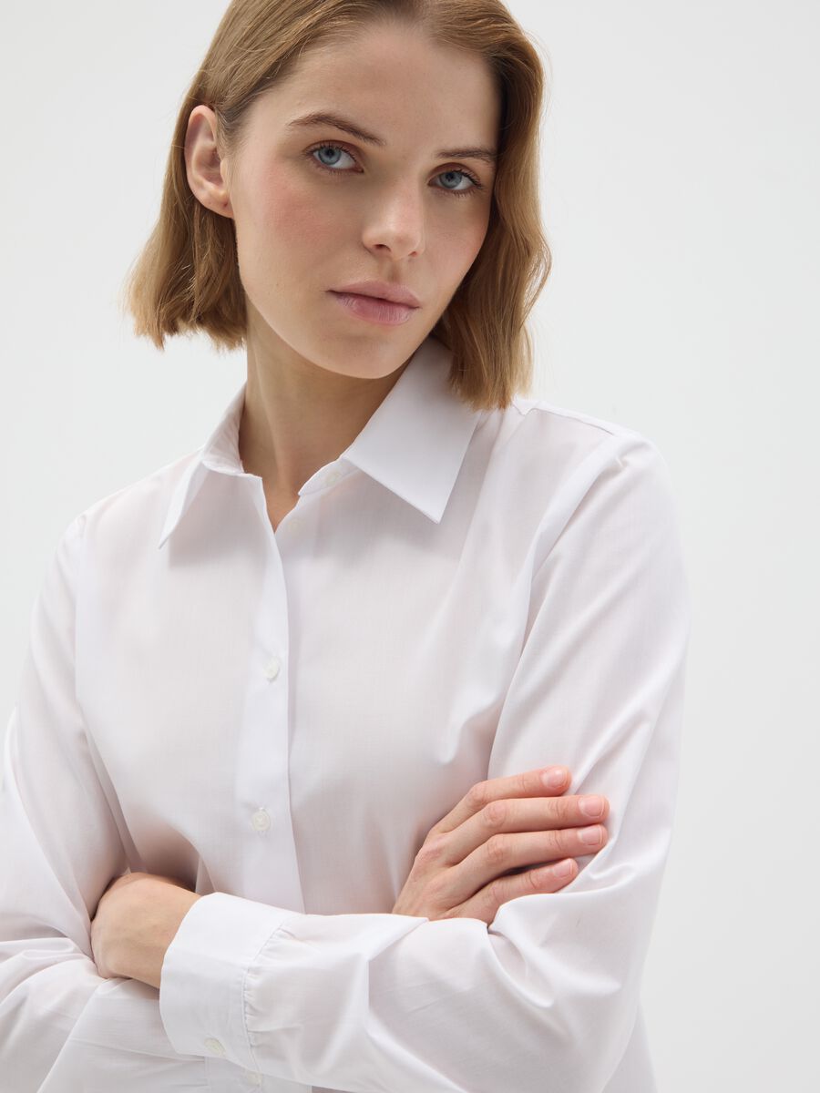 Camicia in cotone bianca slim fit_1