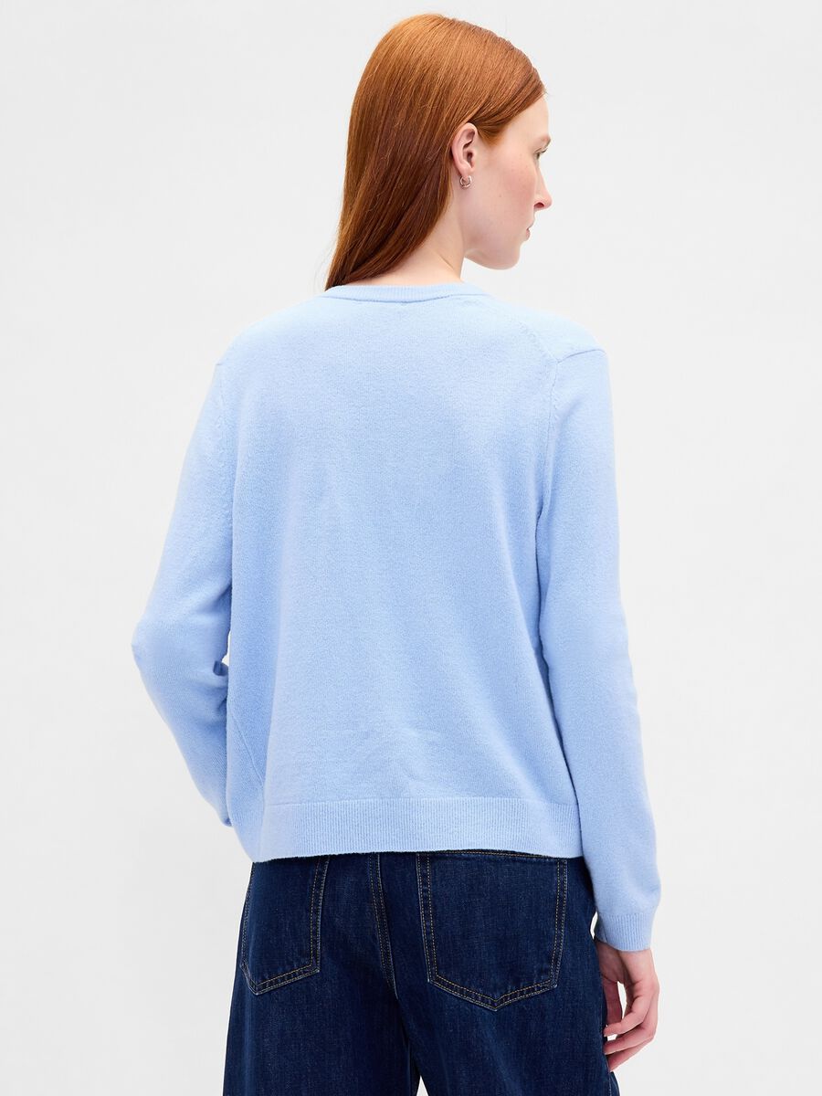 Blue Cotton Blend Cardigan_1