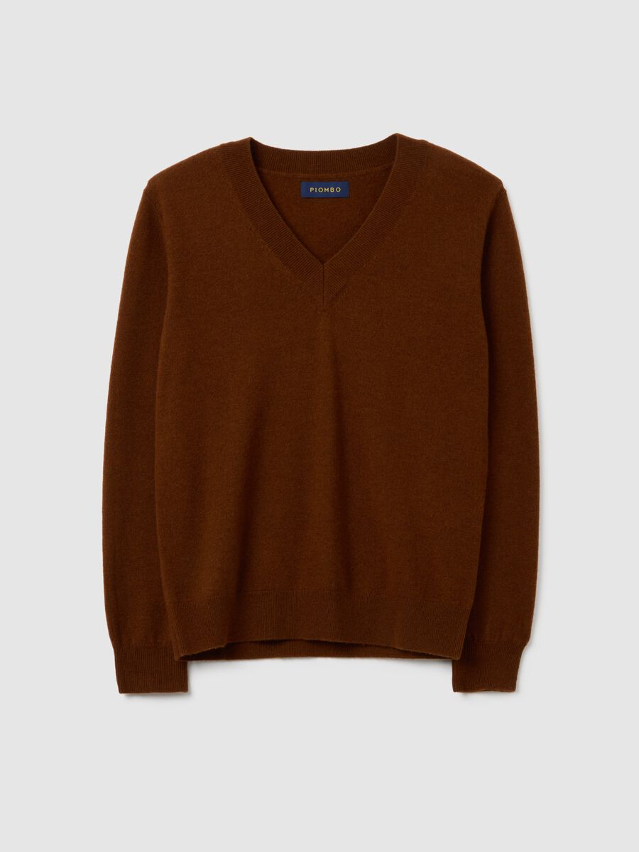 Maglione marrone in puro lana_4