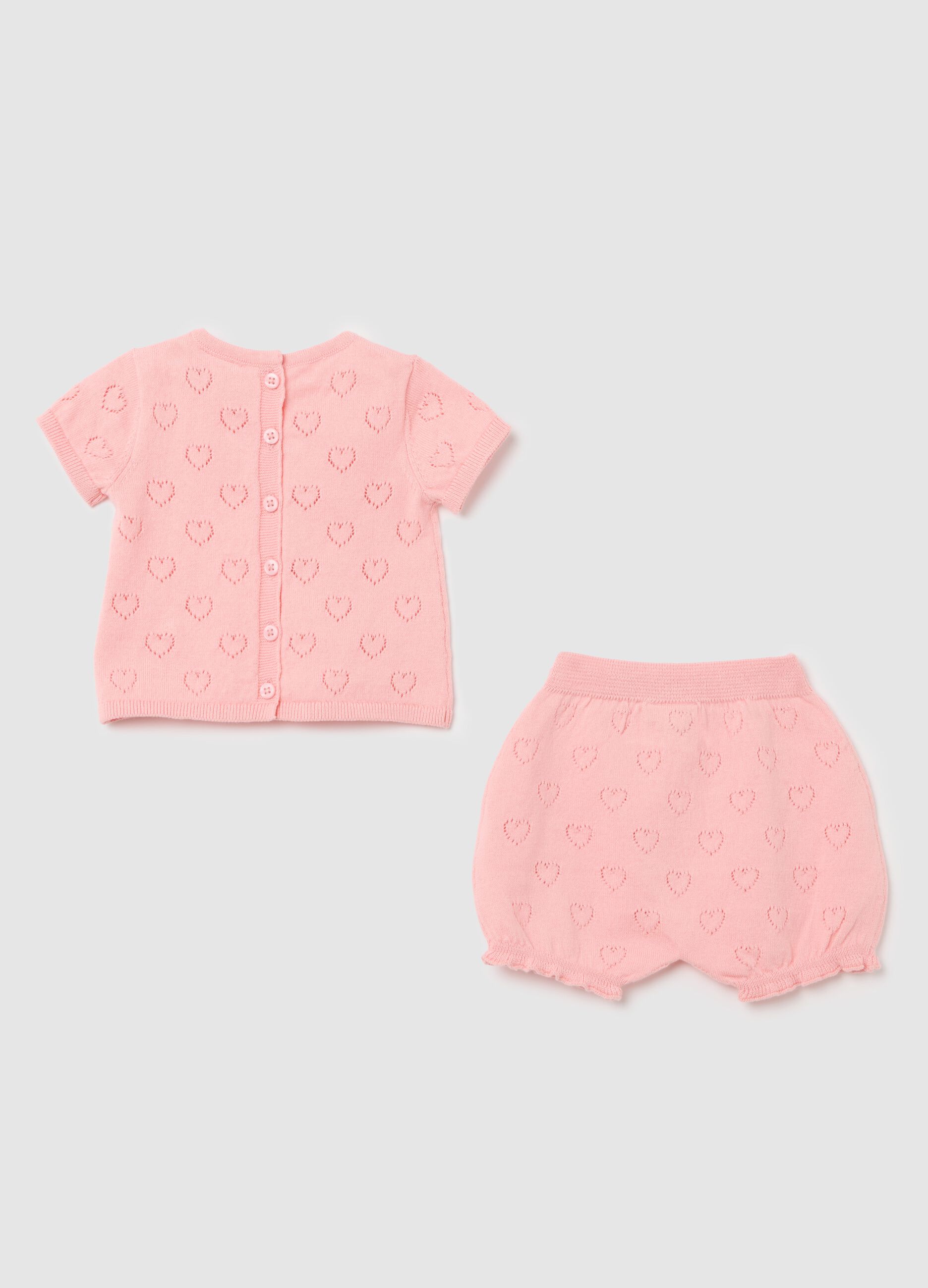 Baby girl pink set in pure cotton