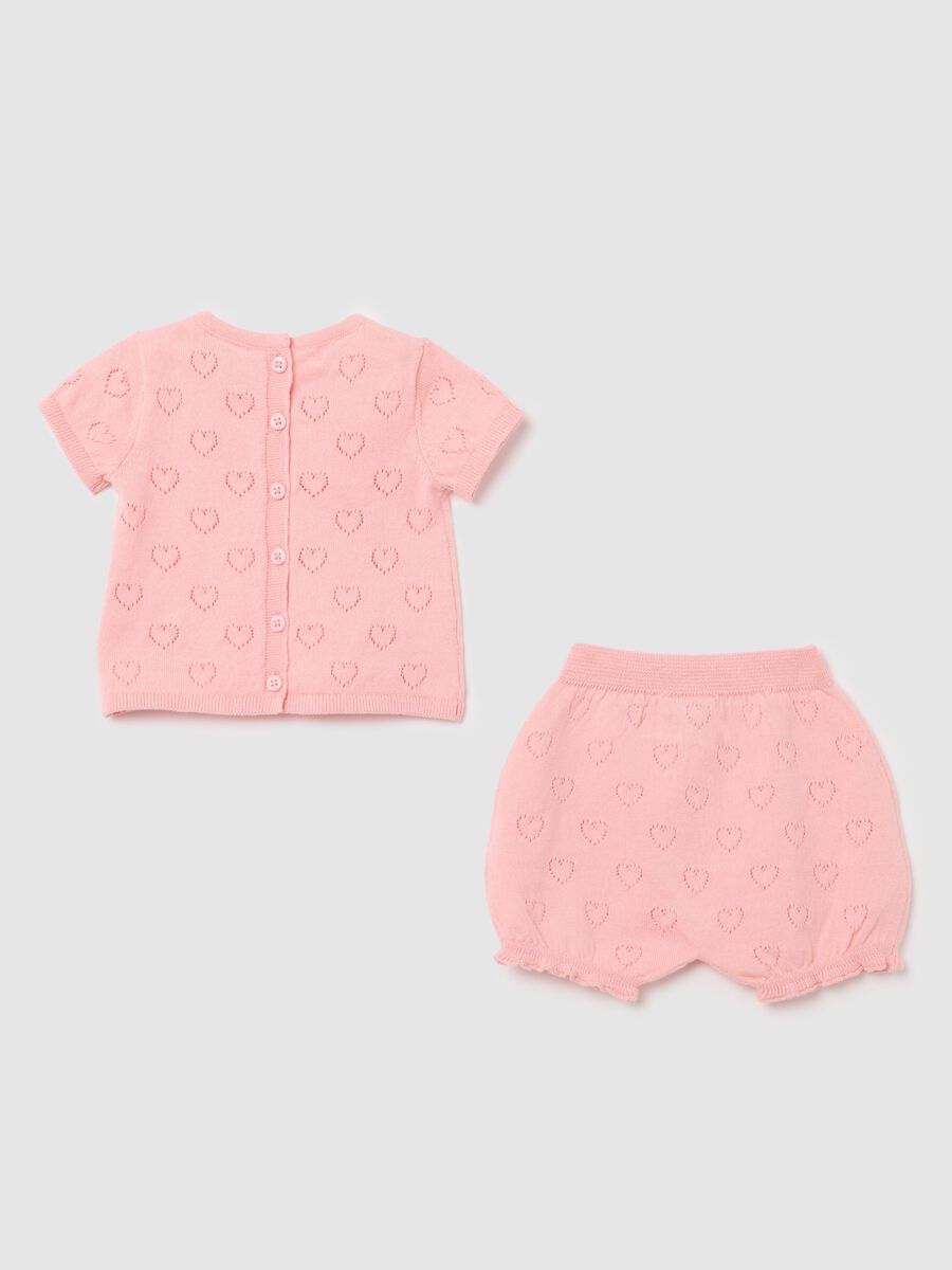 Baby girl pink set in pure cotton_1