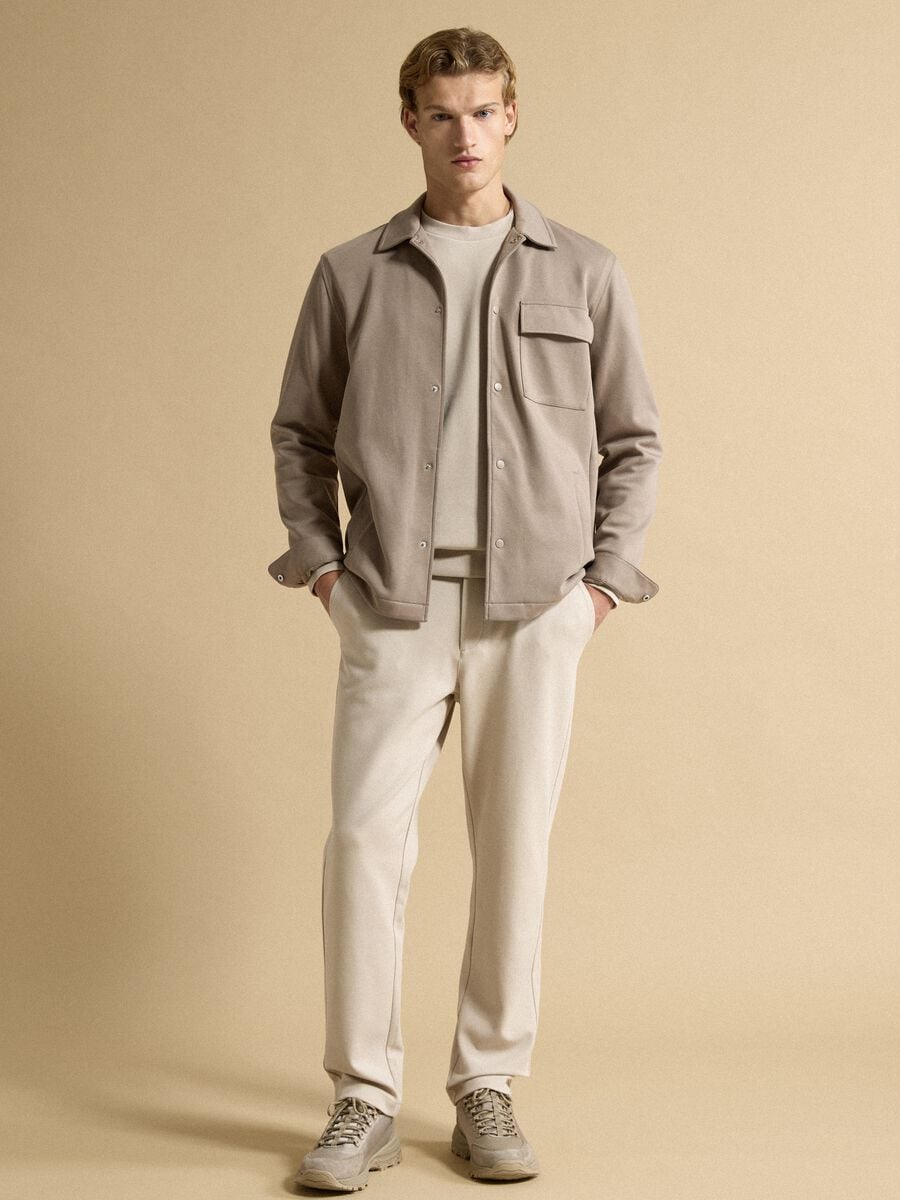 Shacket traspirante marrone in misto cotone con colletto regular fit_2