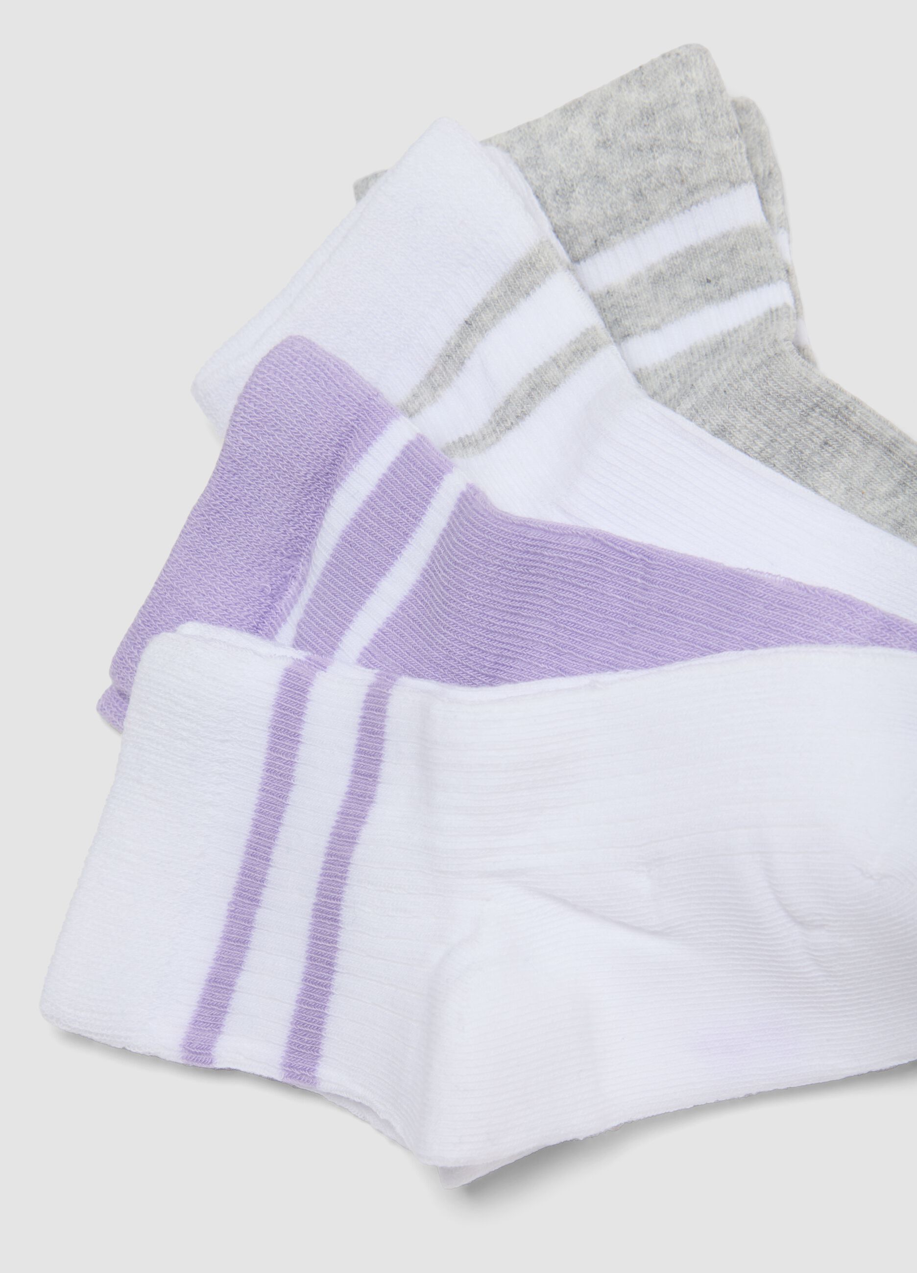 7-pack striped stretch organic cotton ankle socks