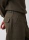 Pantaloni giallo ocra in puro cotone con tasche applicate_2