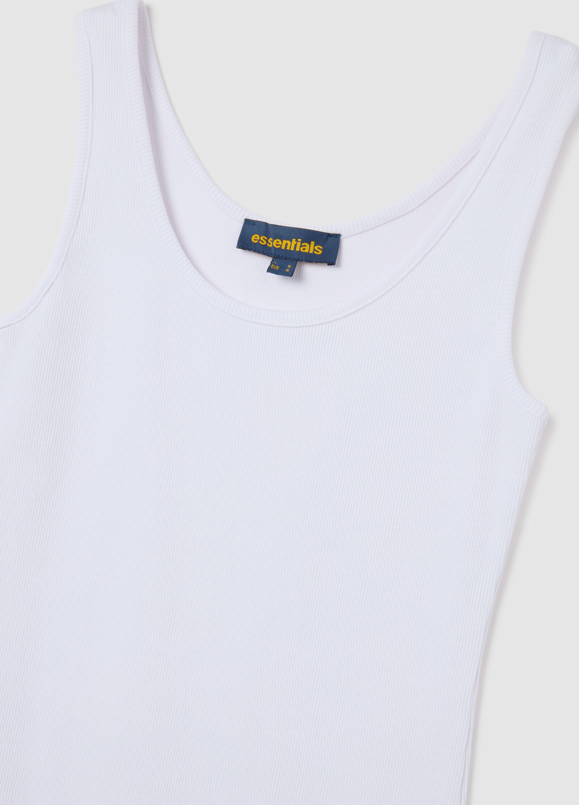 Abito a tubo da donna in cotone elasticizzato bianco fitted