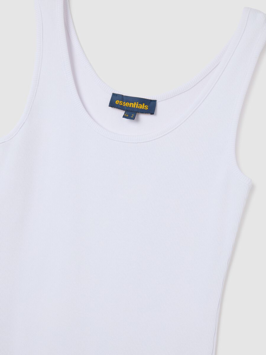 Abito a tubo da donna in cotone elasticizzato bianco fitted_1