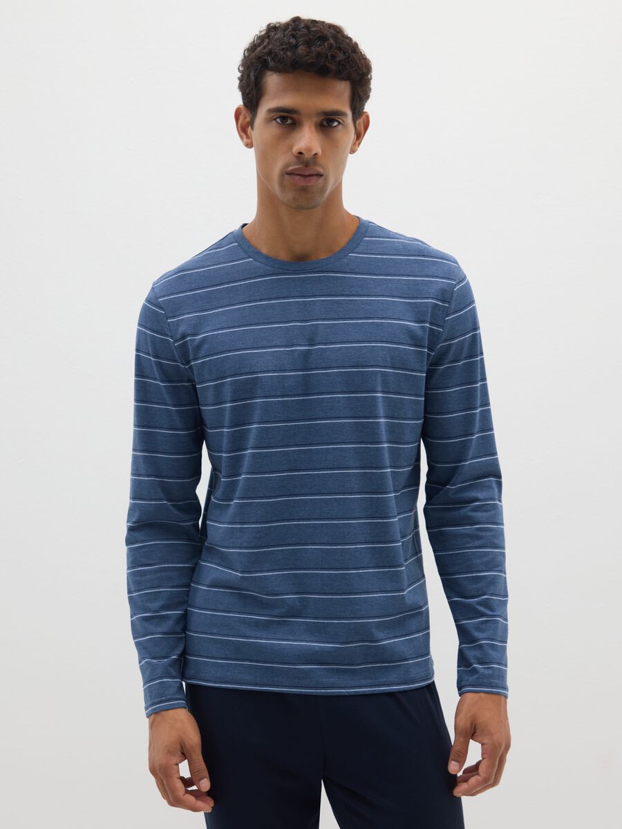 Multicoloured striped pyjamas in pure cotton regular fit_1