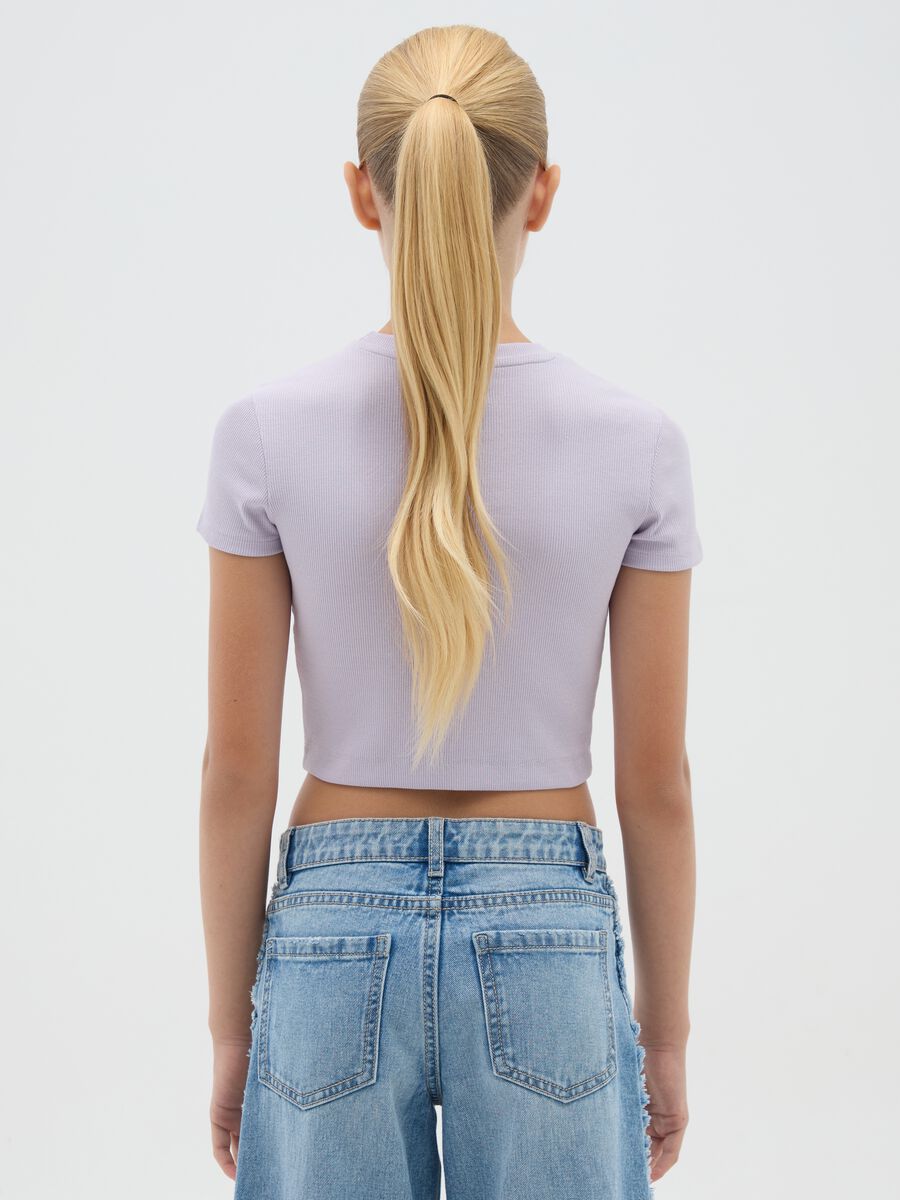 Girls' purple cotton regular fit t-shirt_1