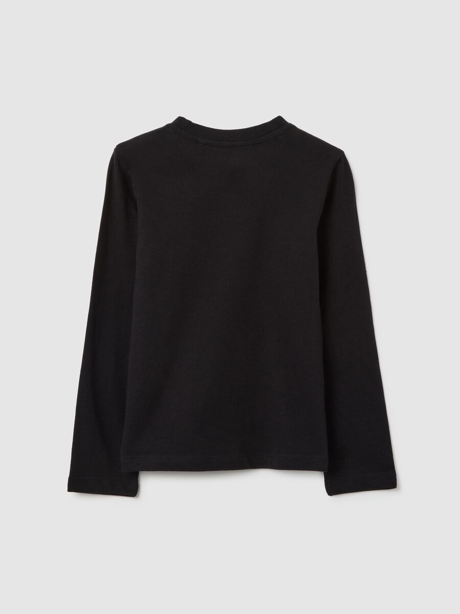 Girls' pure cotton black regular fit top_1