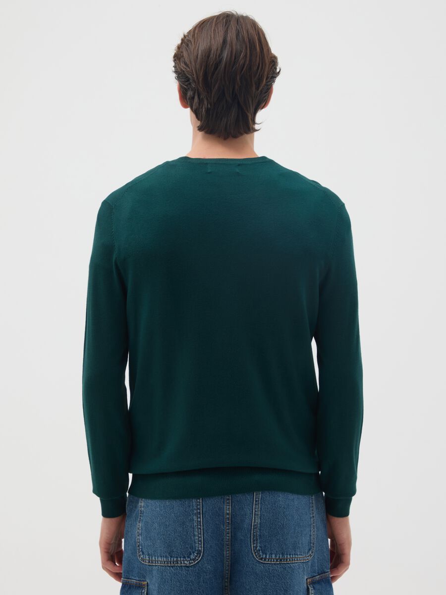 Green Regular Fit Viscose Blend Jumper_2