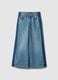 Jeans in puro cotone blu da bambina wide leg_3