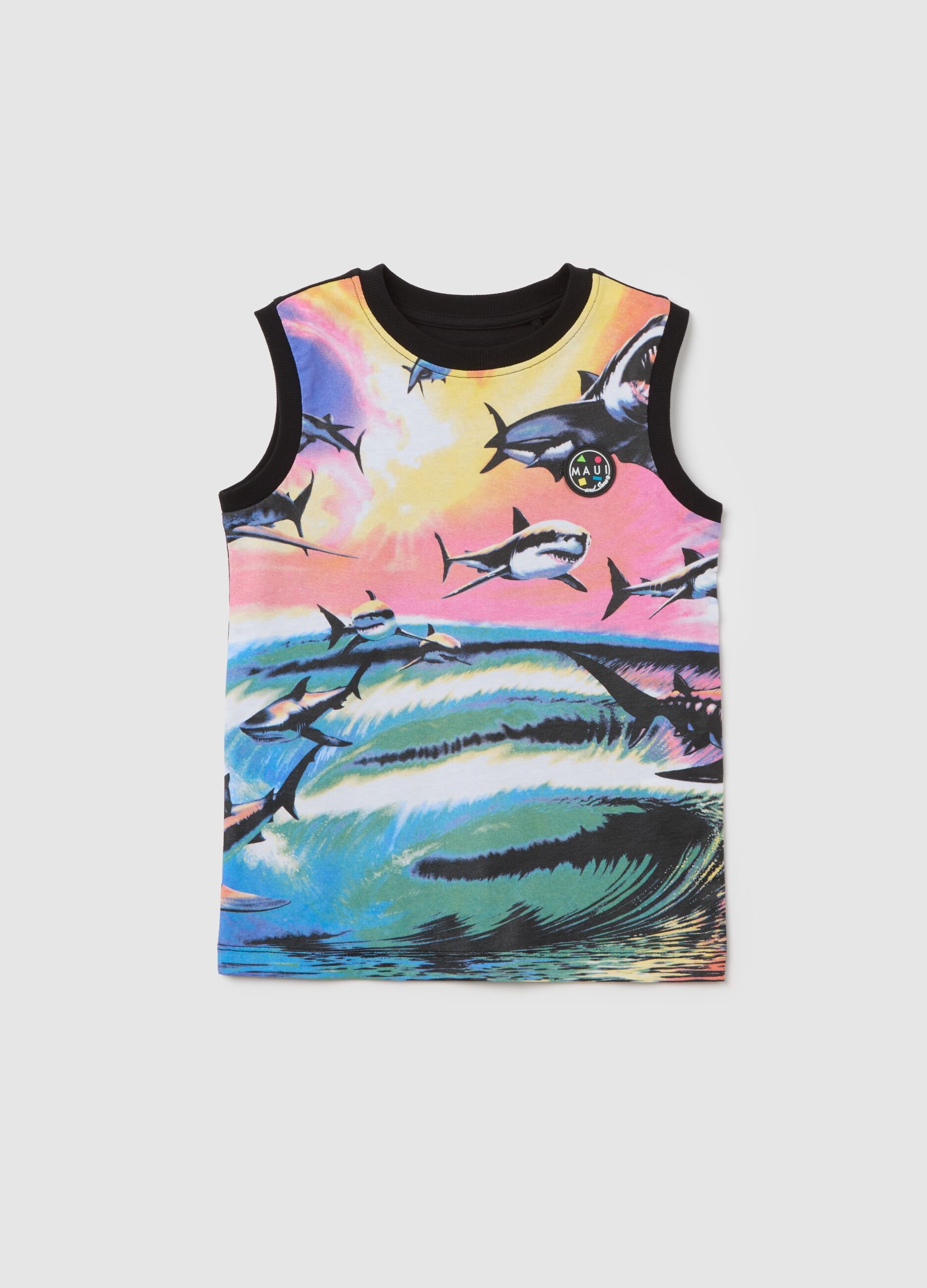 Multicolour tank top with Maui print