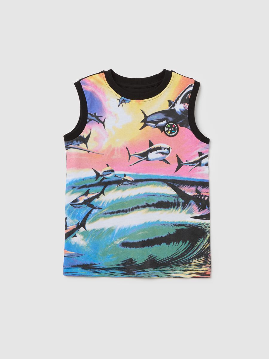Multicolour tank top with Maui print_0