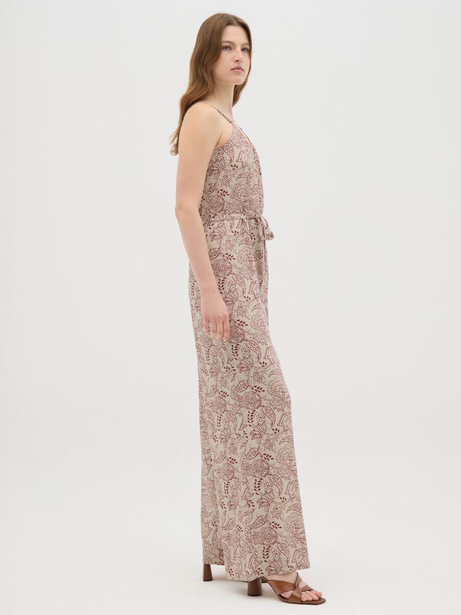 Women's jumpsuit in pure viscose multicolor wide fit_1