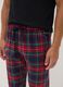 Red checked organic cotton flannel pyjama trousers_2