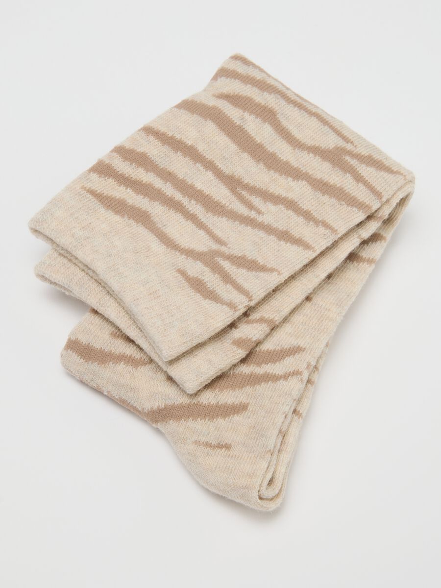 Tripack Multicolour Animal Print and Plain Socks_1