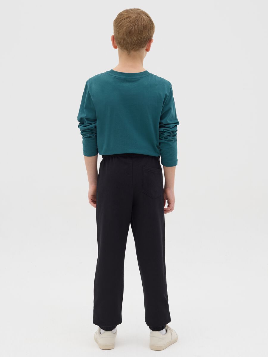Fleece joggers with drawstring and print_3
