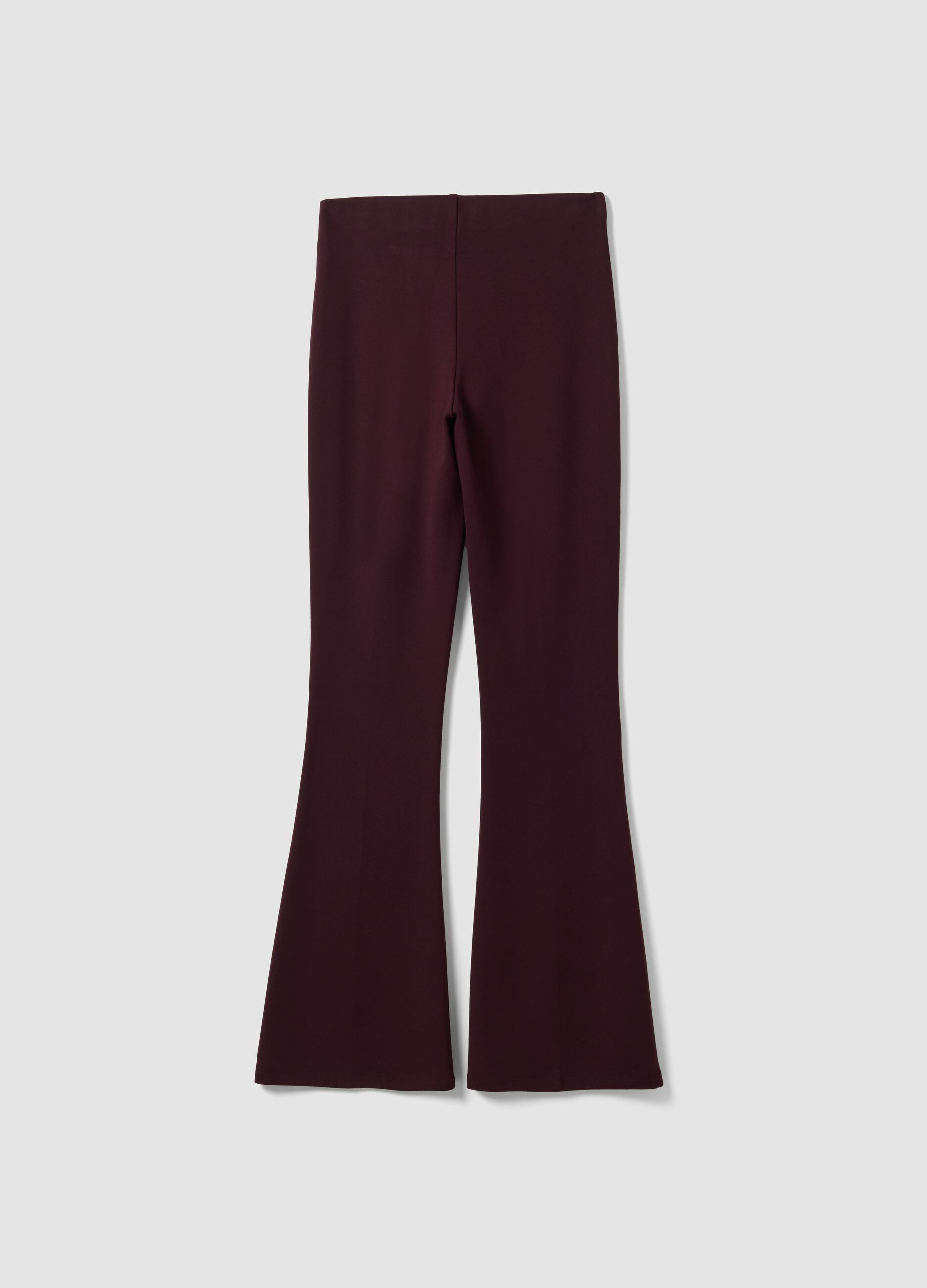 Leggings rossi flare fit in punto Milano di viscosa elasticizzata