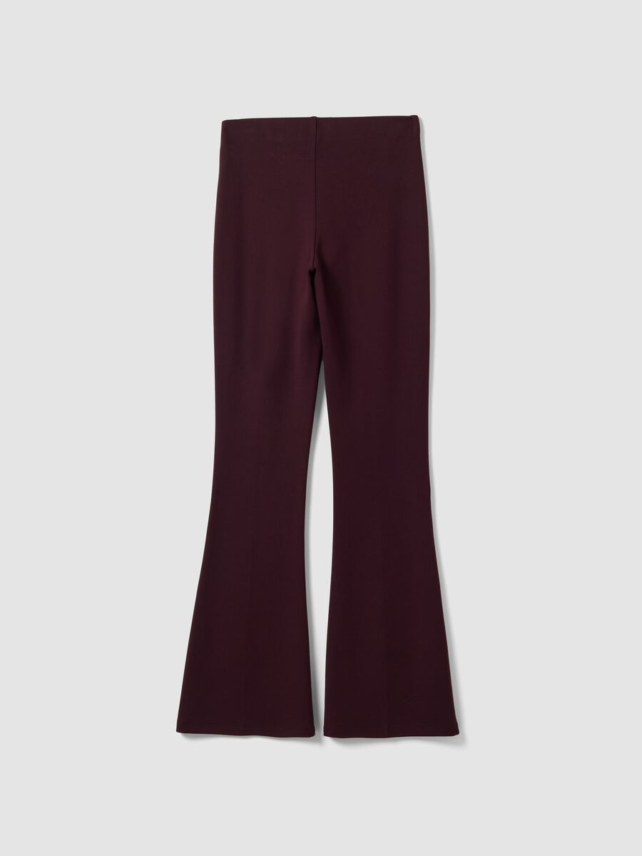 Leggings rossi flare fit in punto Milano di viscosa elasticizzata_6