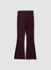 Leggings rossi flare fit in punto Milano di viscosa elasticizzata_6