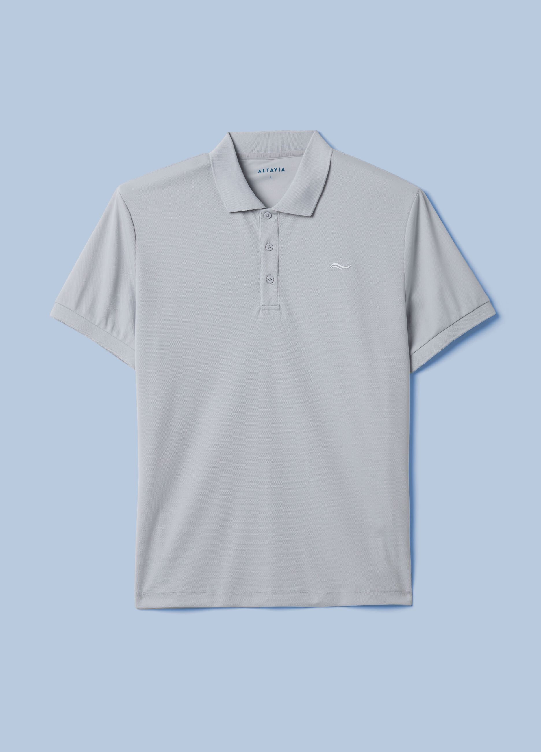 Grey ALTAVIA SAILING polo shirt with breathable classic collar