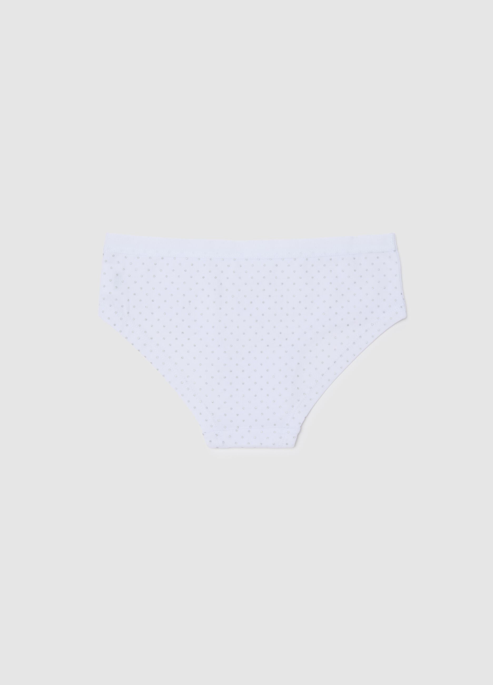 Girls' Stretch Cotton White Briefs