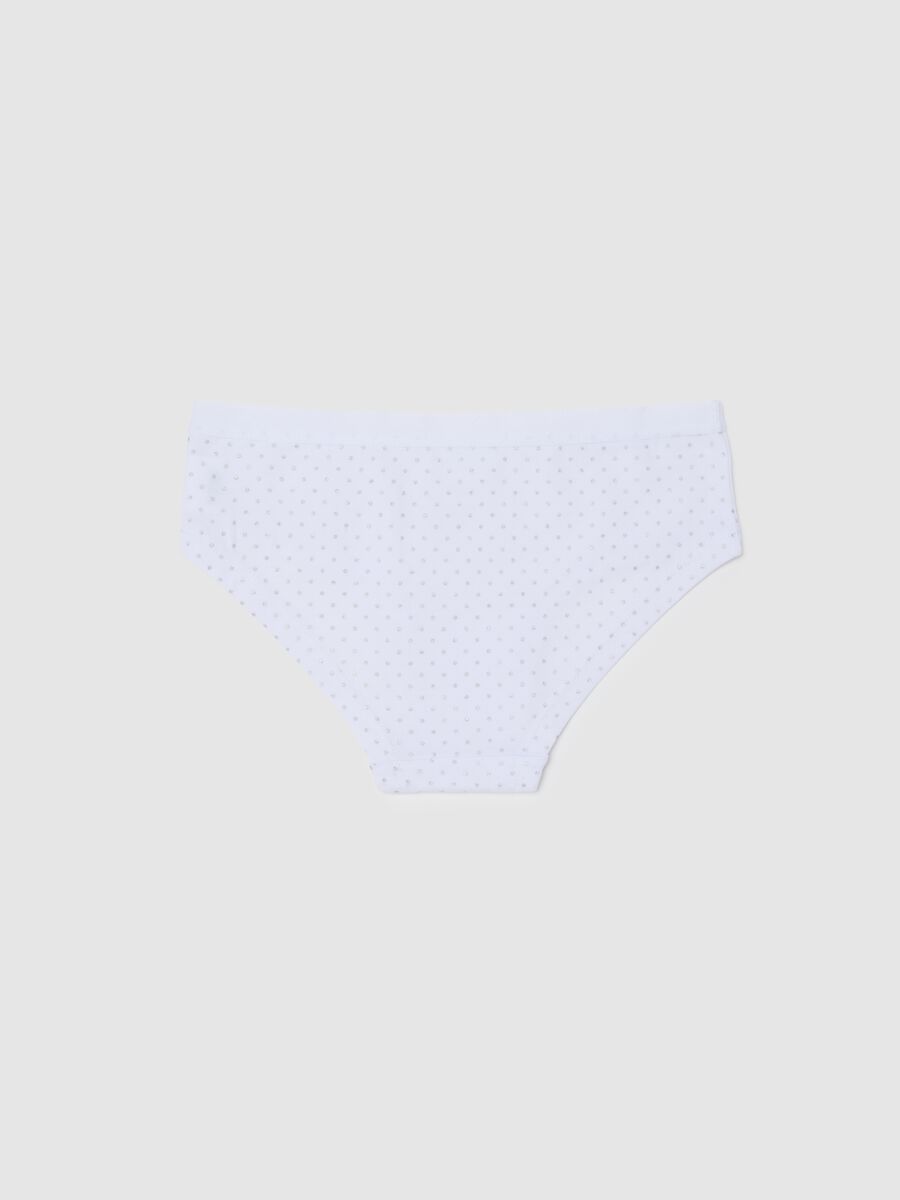 Girls' Stretch Cotton White Briefs_1
