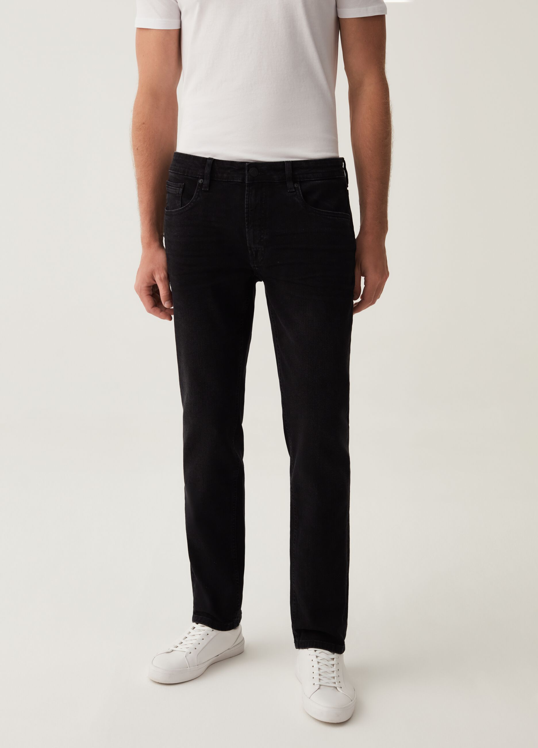 Jeans slim fit stretch con scoloriture_1