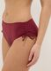 Red stretch bikini bottoms with ruched side detailing_3