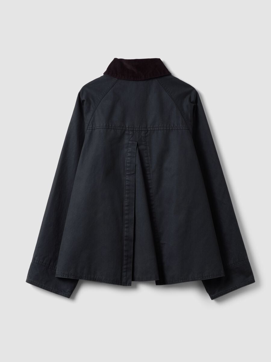 Parka verde in misto cotone con colletto in velluto_2