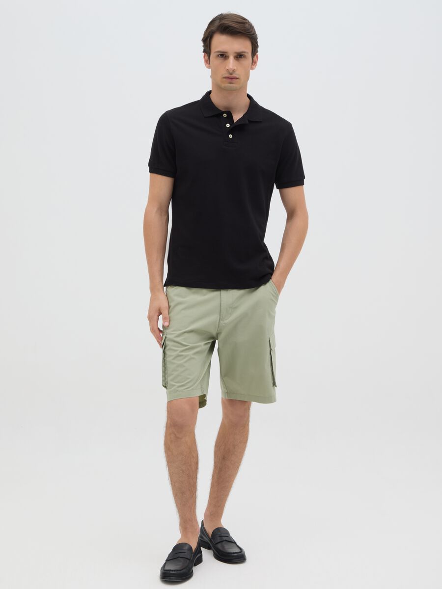 Men's green pure cotton regular fit shorts_0