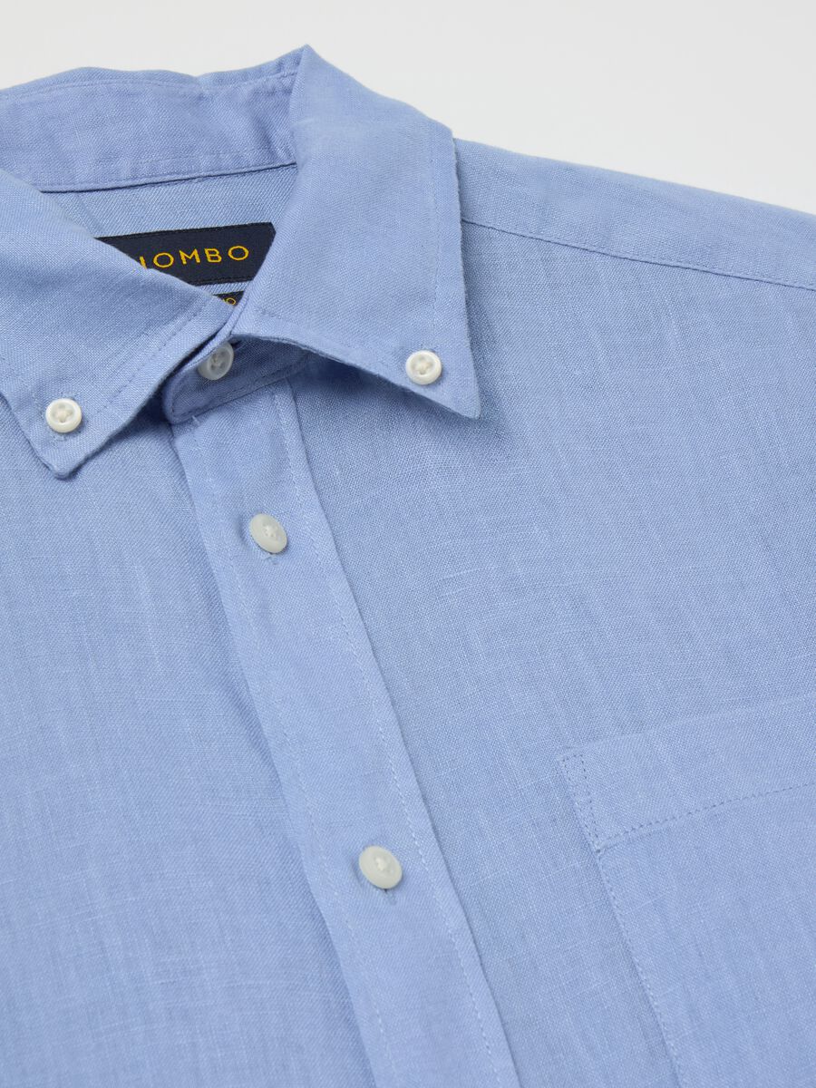 Regular-fit shirt in linen with pocket_5
