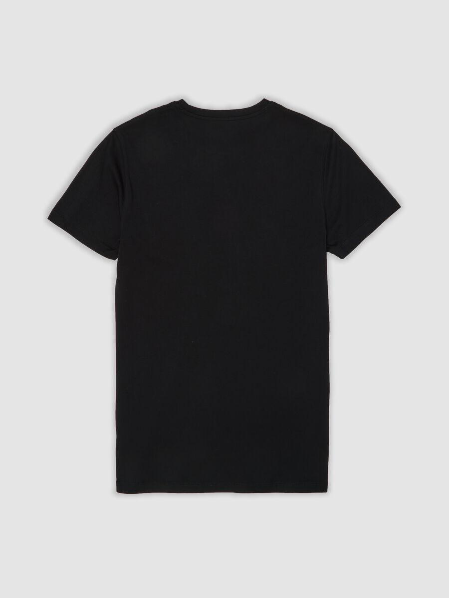 T-shirt girocollo nera in puro cotone Supima regular fit_6