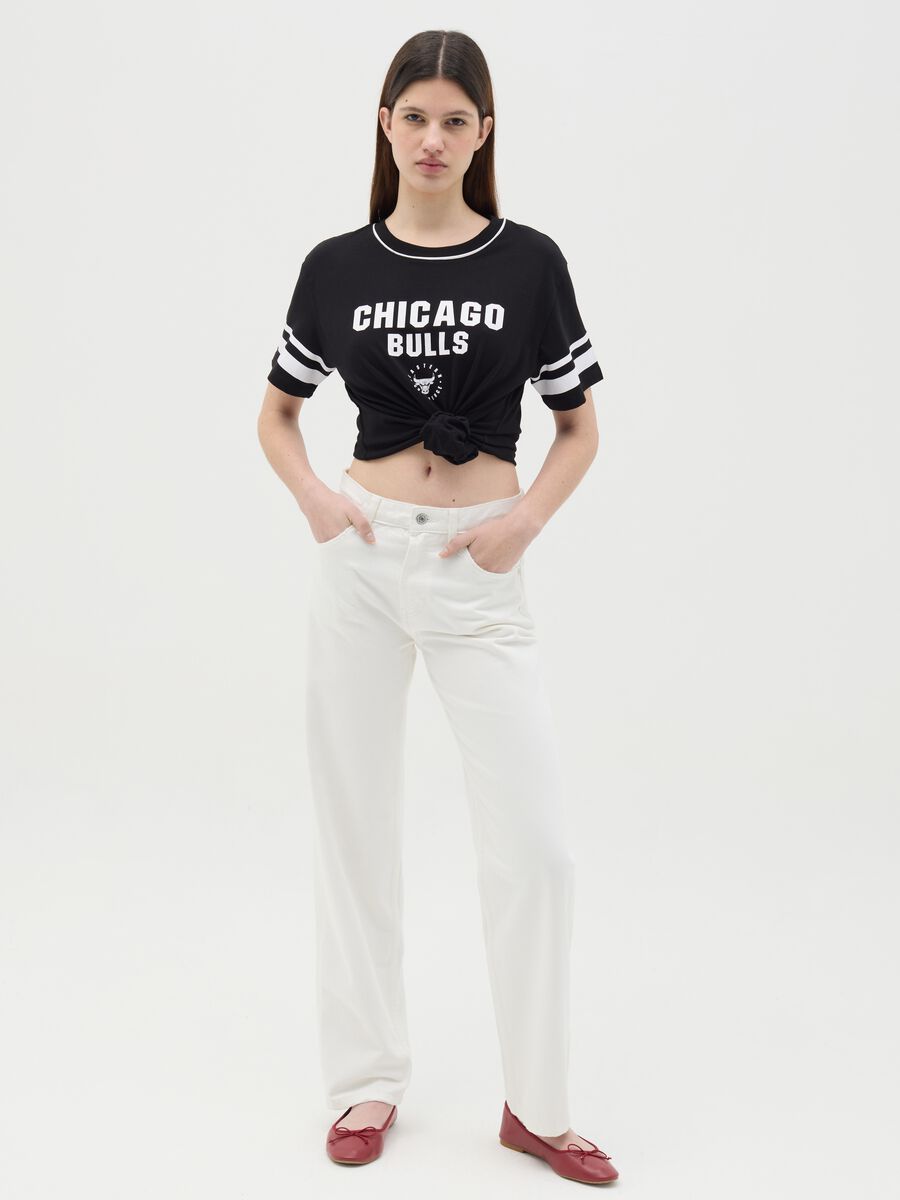 Black T-shirt with NBA Chicago Bulls print_1