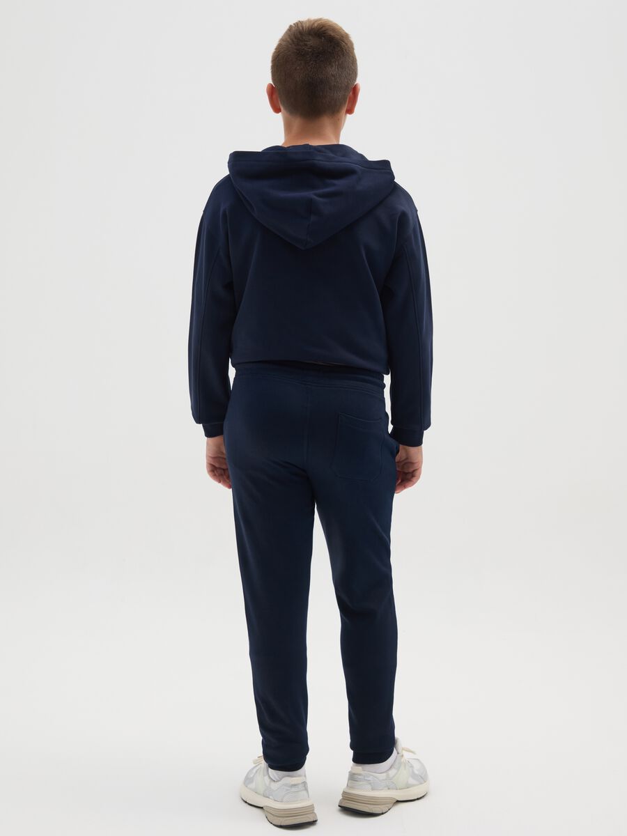 Pantaloni jogger da ragazzo in puro cotone blu regular fit_2