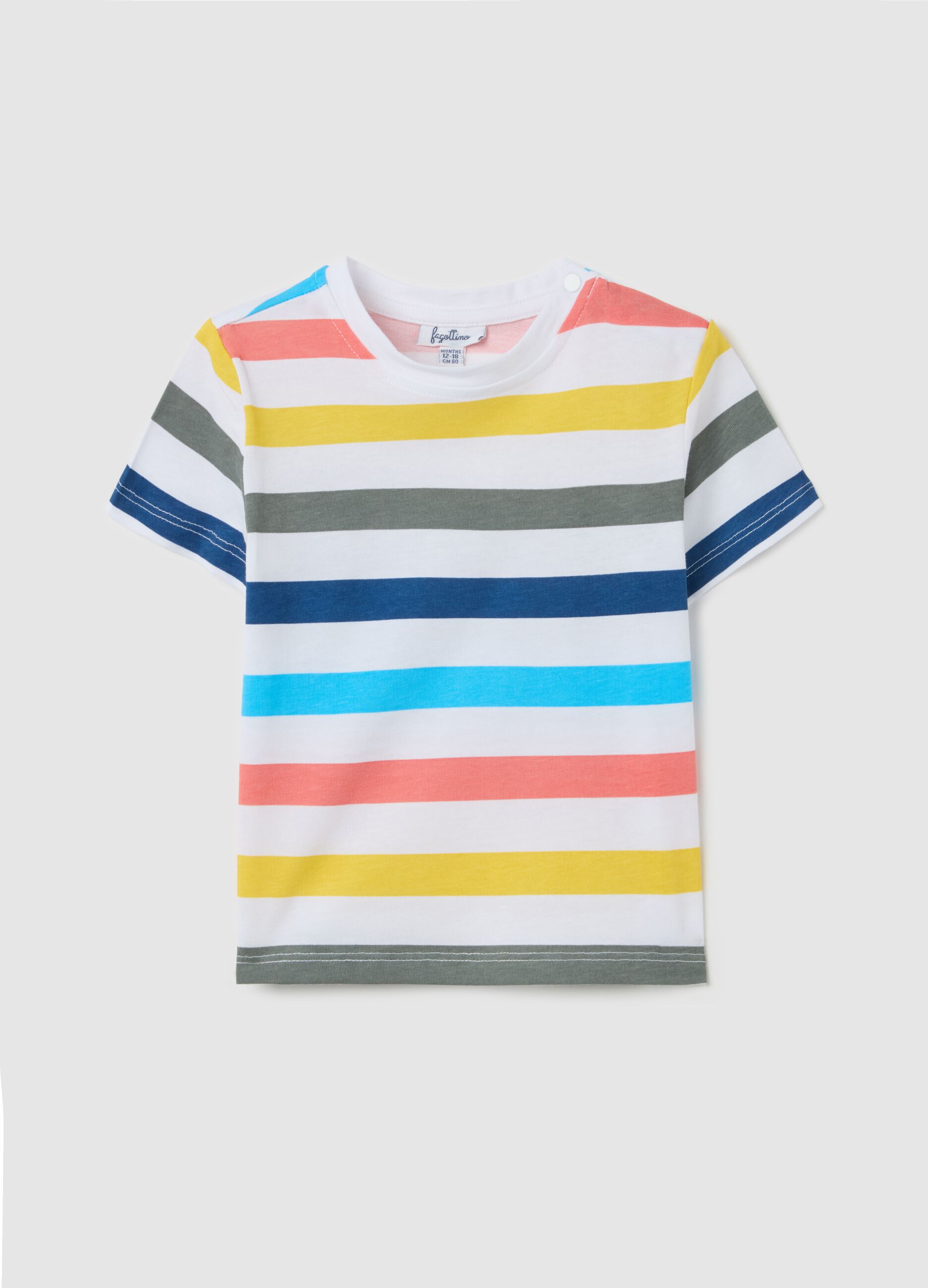 Cotton T-shirt with striped pattern