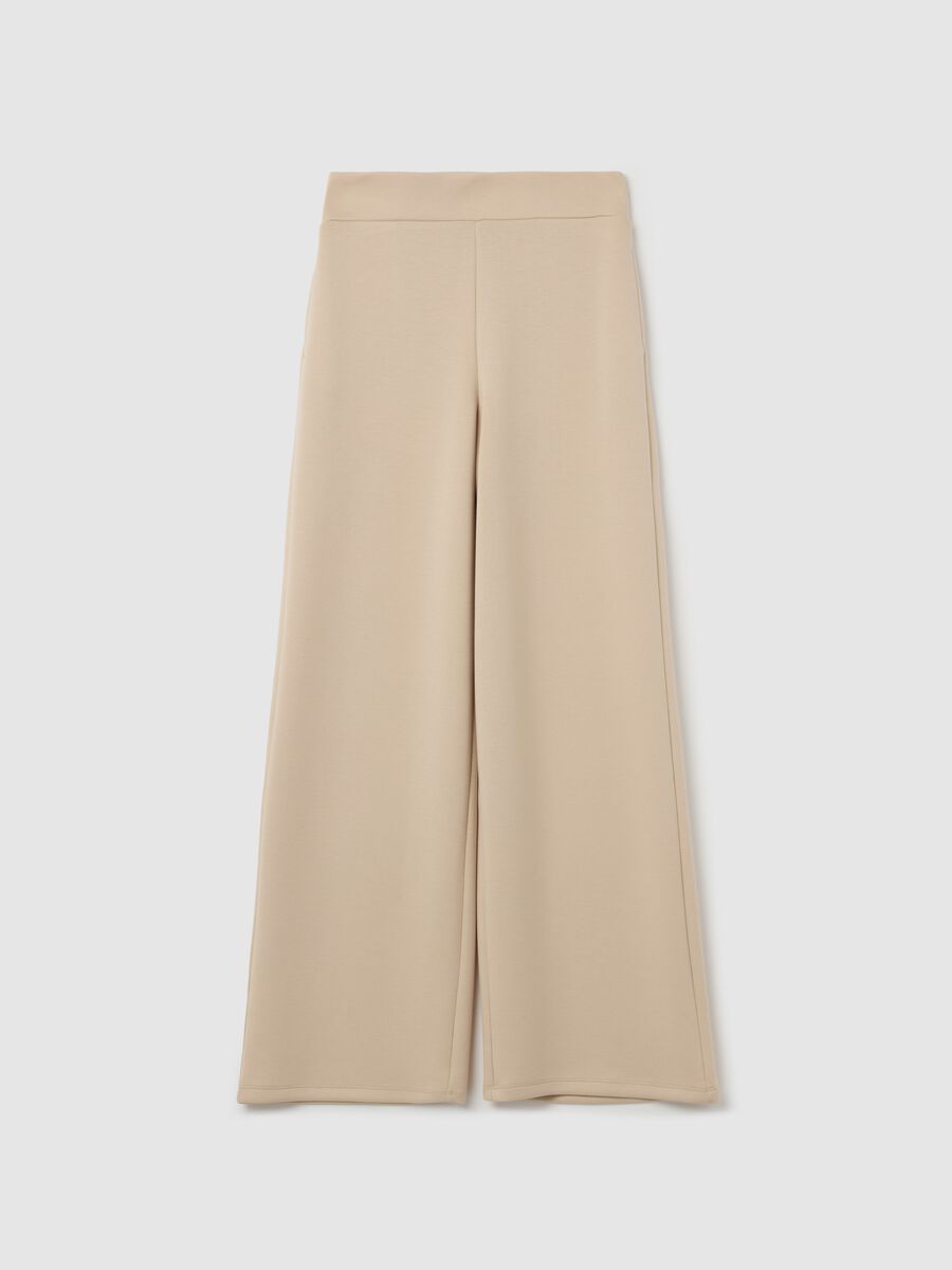 Solid colour wide-leg trousers_4