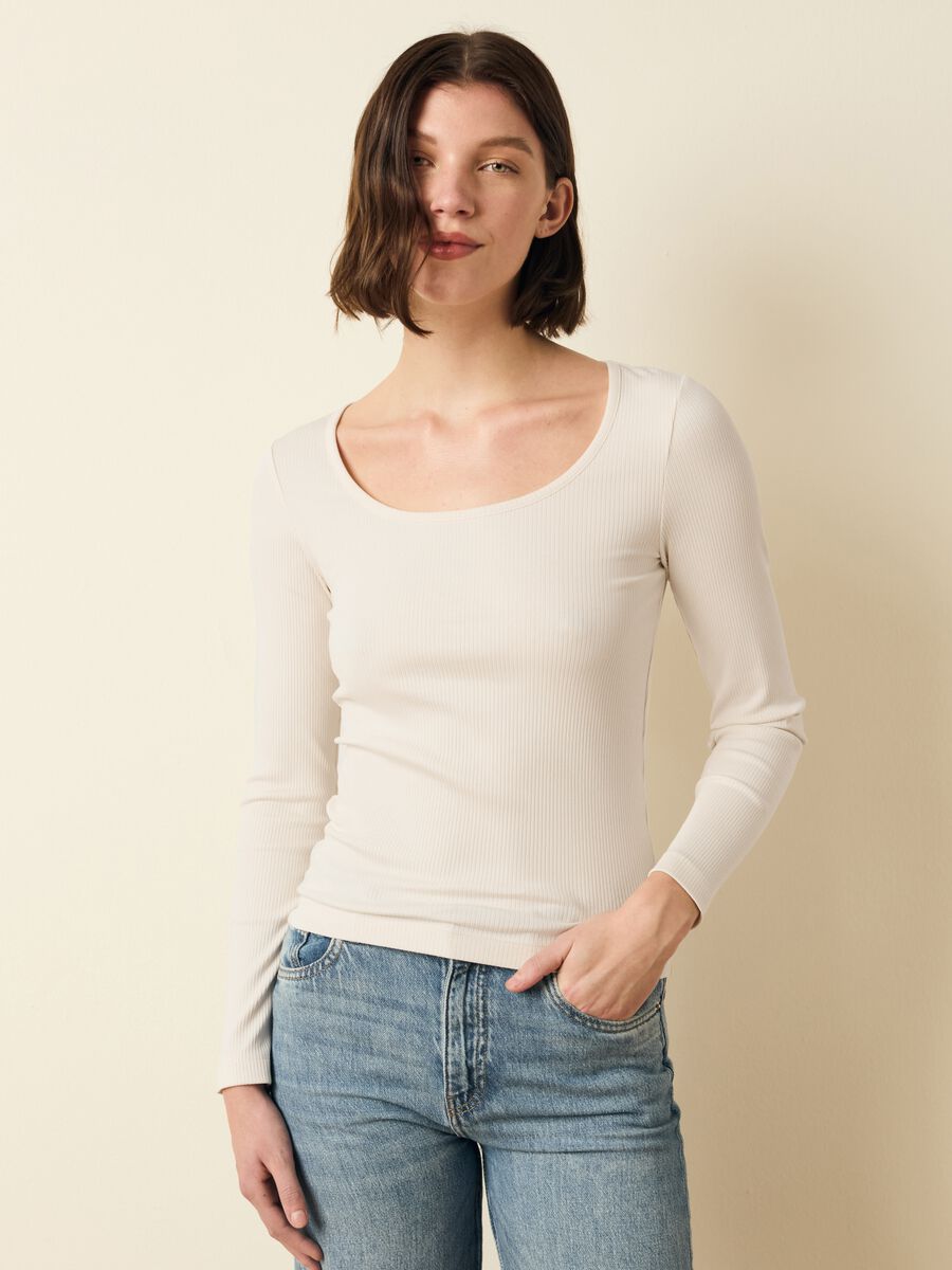 Ribbed T-shirt with long sleeves_1