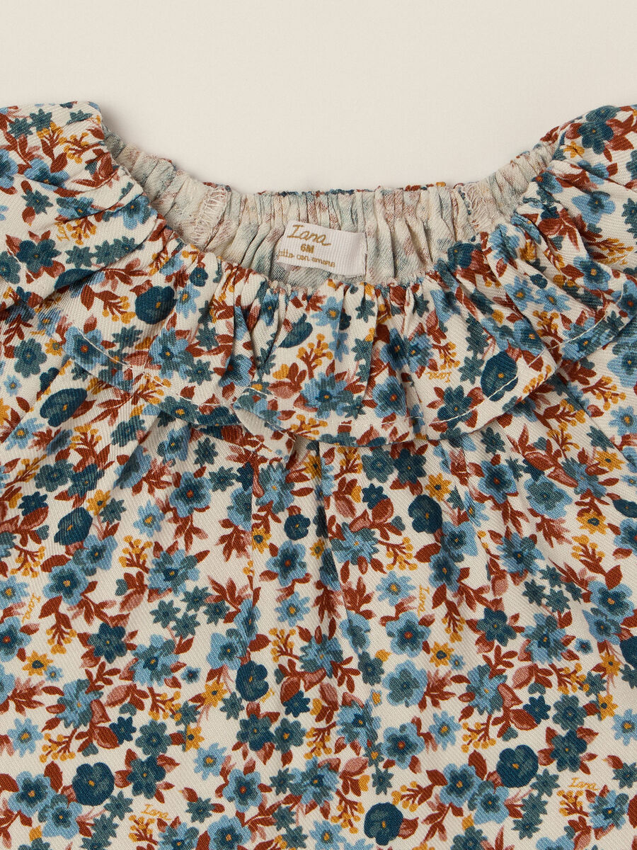 Multicolour viscose blouse with floral print_2