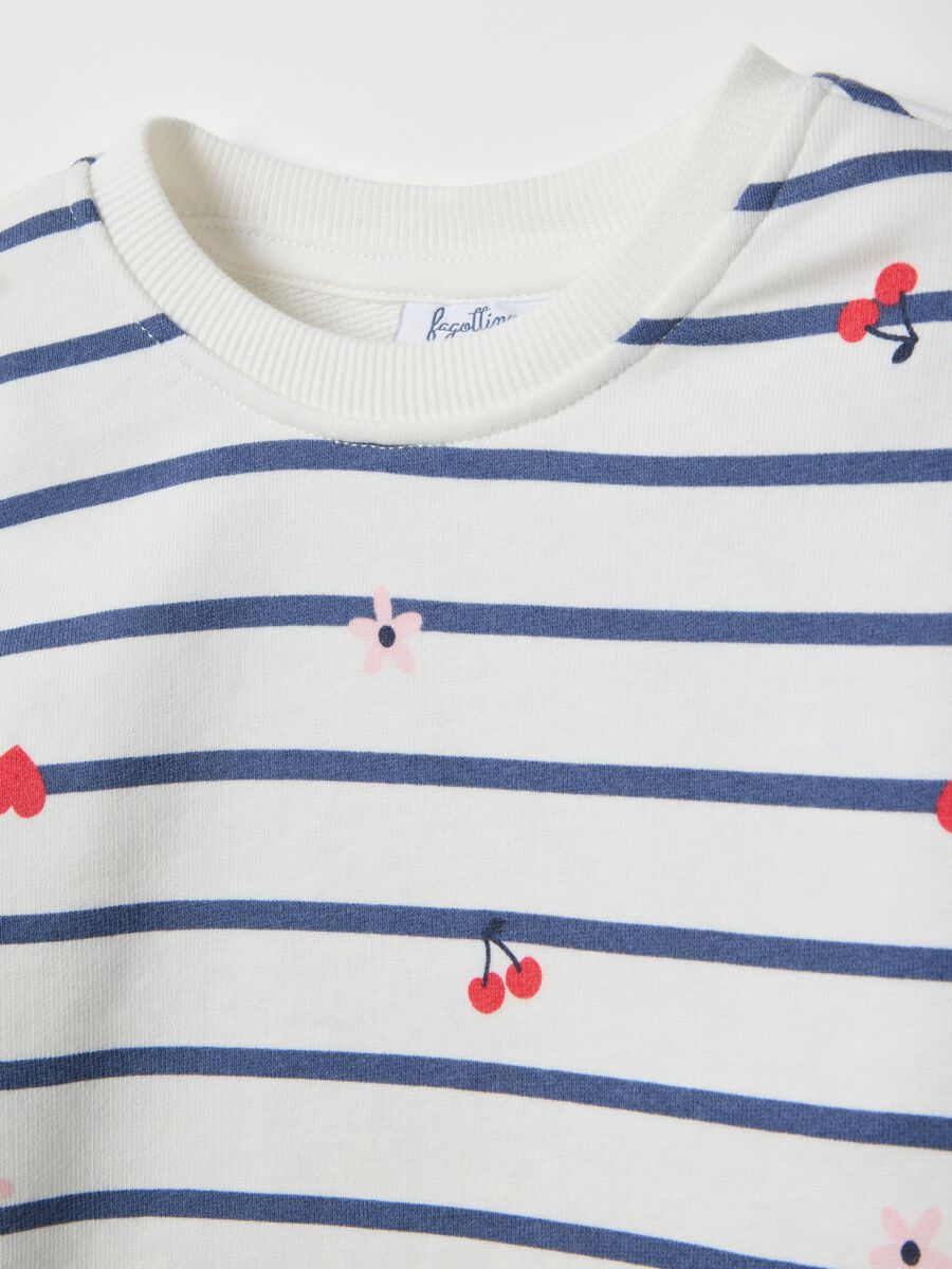 Multicolour pure cotton sweatshirt and trouser set for girls regular fit_2