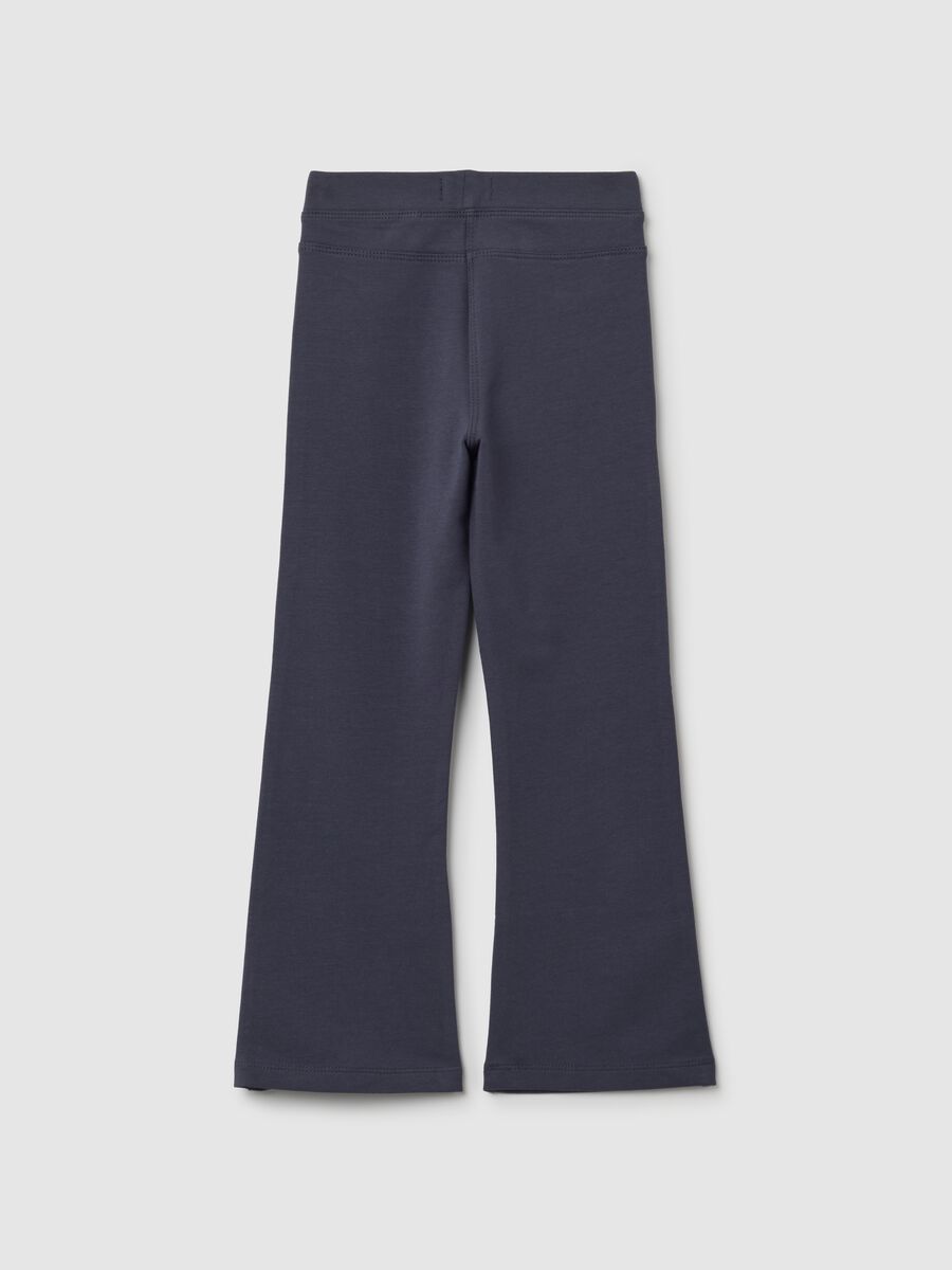 Treggings da bambina in misto cotone blu regular fit_1