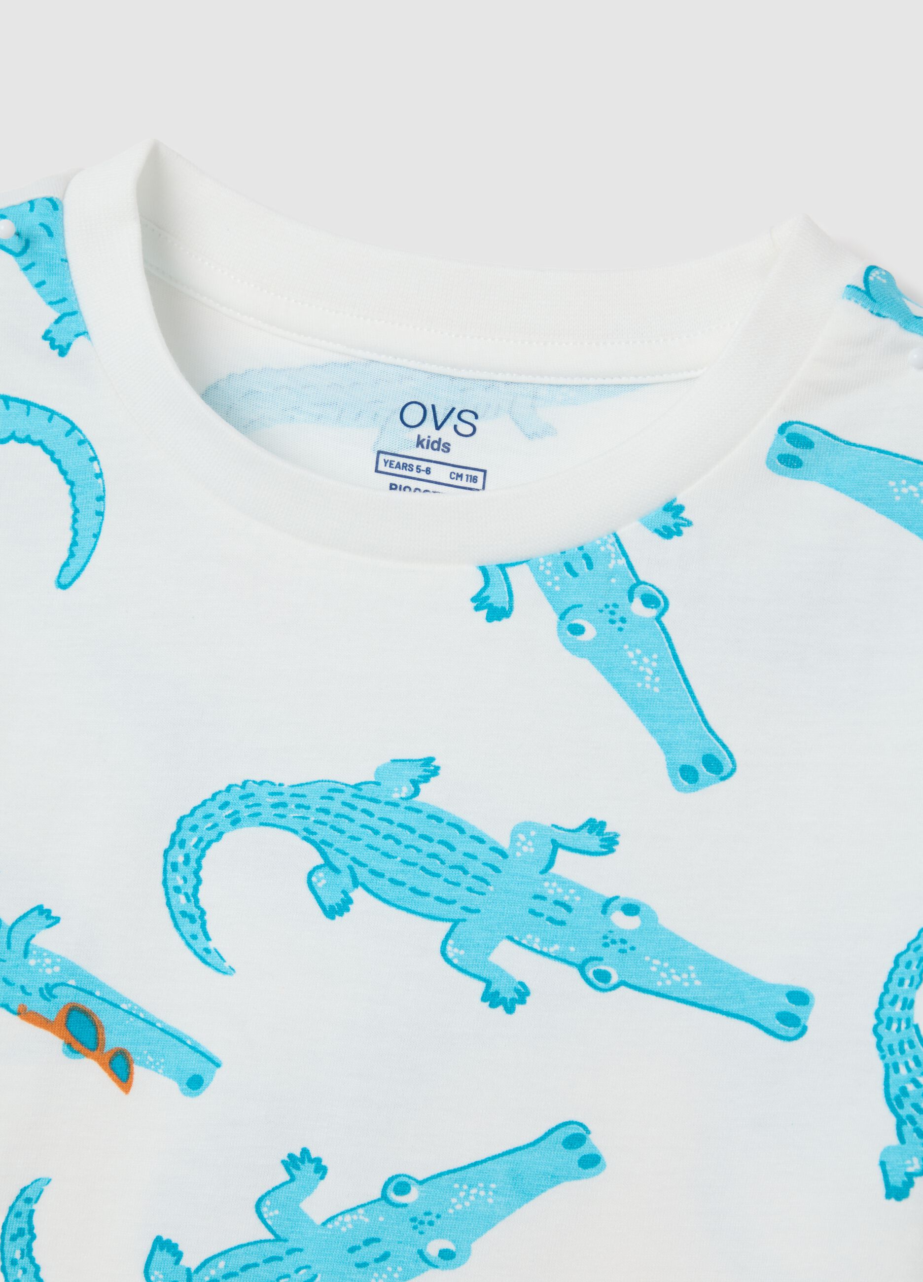 Children's pyjama in pure white cotton regular fit